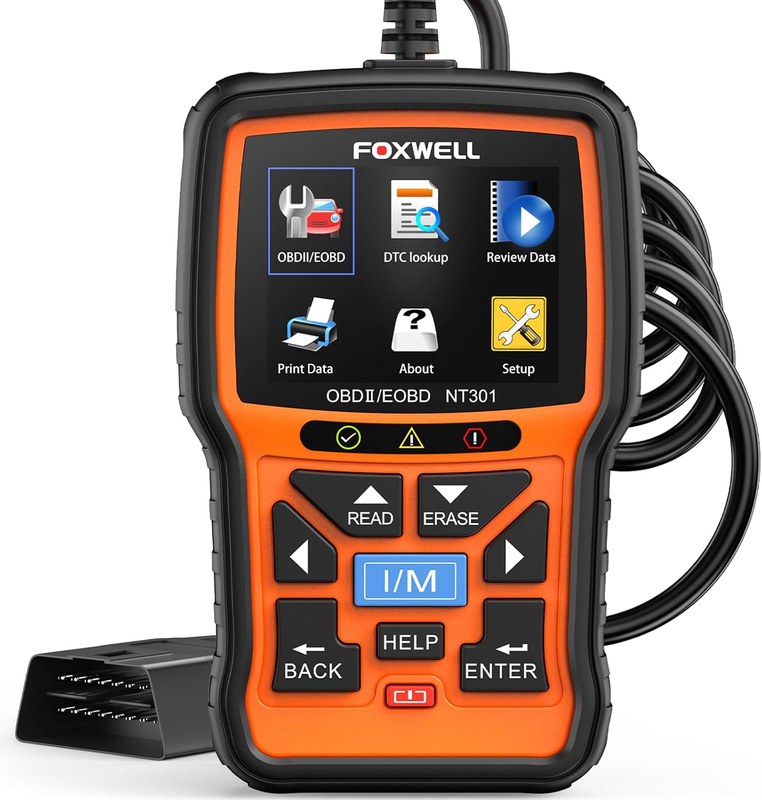 Compatibility guide showing vehicle and system coverage for the Foxwell NT301 scan tool