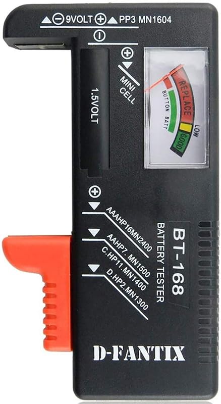 D-FantiX battery tester for AA, AAA, C, D, and 9V batteries