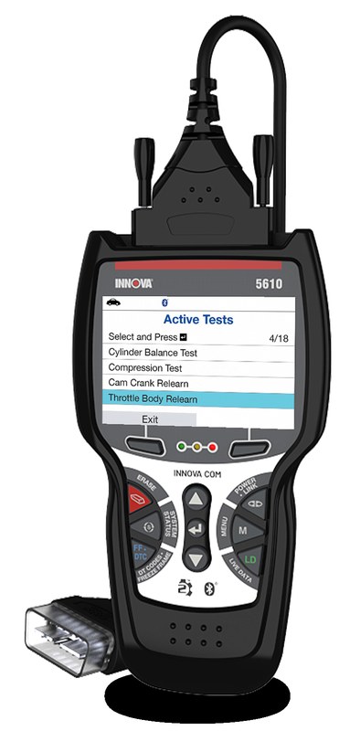 Innova 5610 scan tool shown for cars, SUVs, light trucks, hybrids, and limited EV use