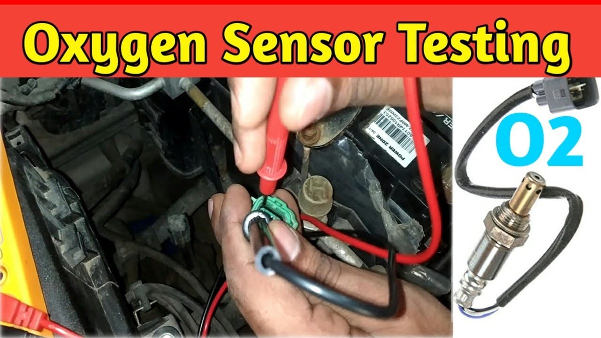 Technician using an OBD2 scanner to read vehicle diagnostic codes before checking oxygen sensors