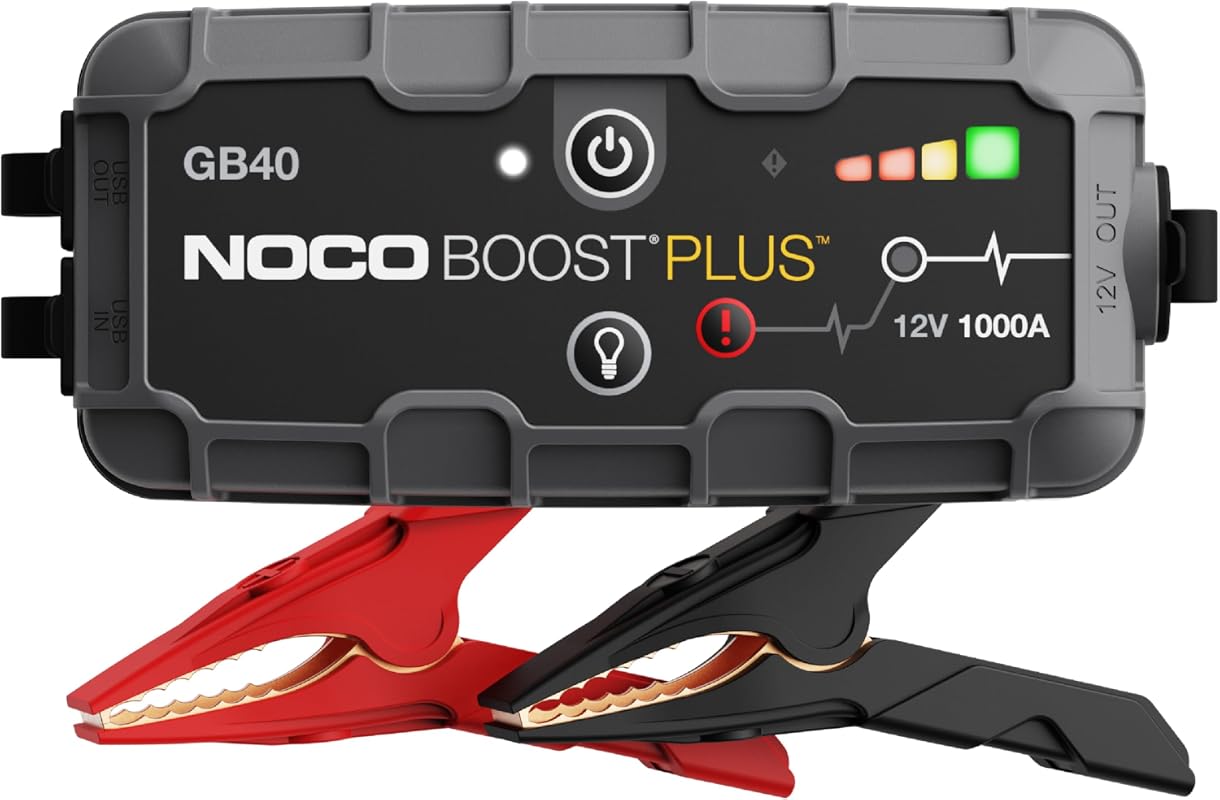 NOCO Boost GB40 1000A UltraSafe 12V lithium jump starter power bank with jumper leads