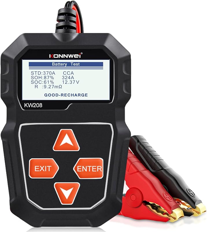 KONNWEI KW208 12V Car Battery Tester, Digital Load Analyzer and Alternator Starter Tester