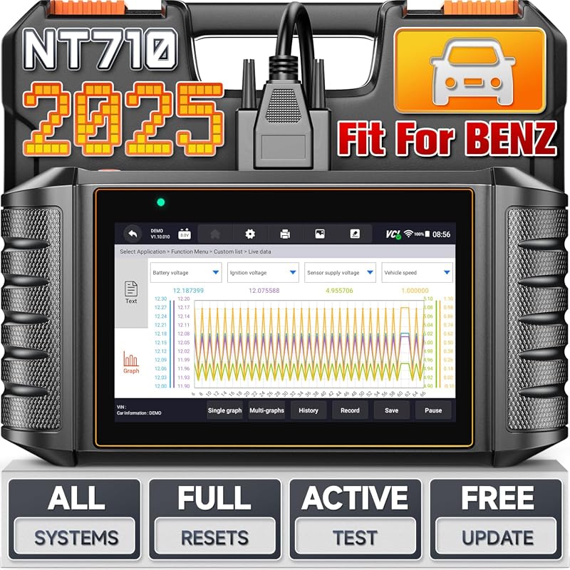FOXWELL NT710 Mercedes-Benz OBD2 scanner with 4.3-inch touchscreen