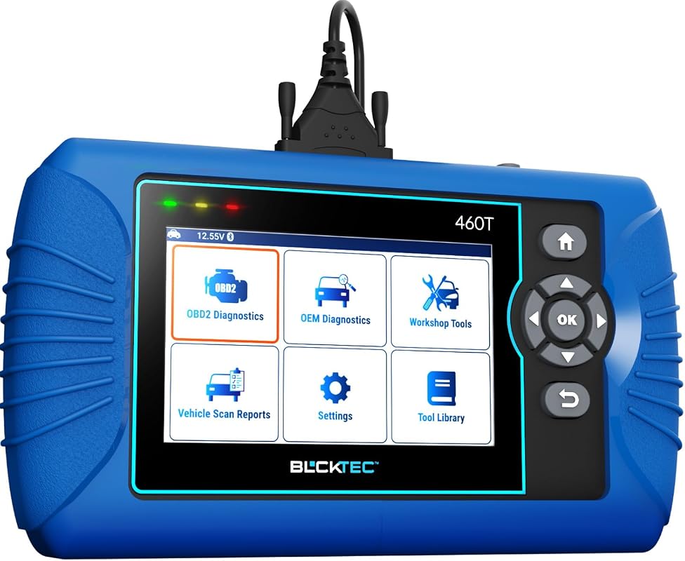 BLCKTEC 460T handheld OBD2 scanner with ABS SRS transmission and reset functions