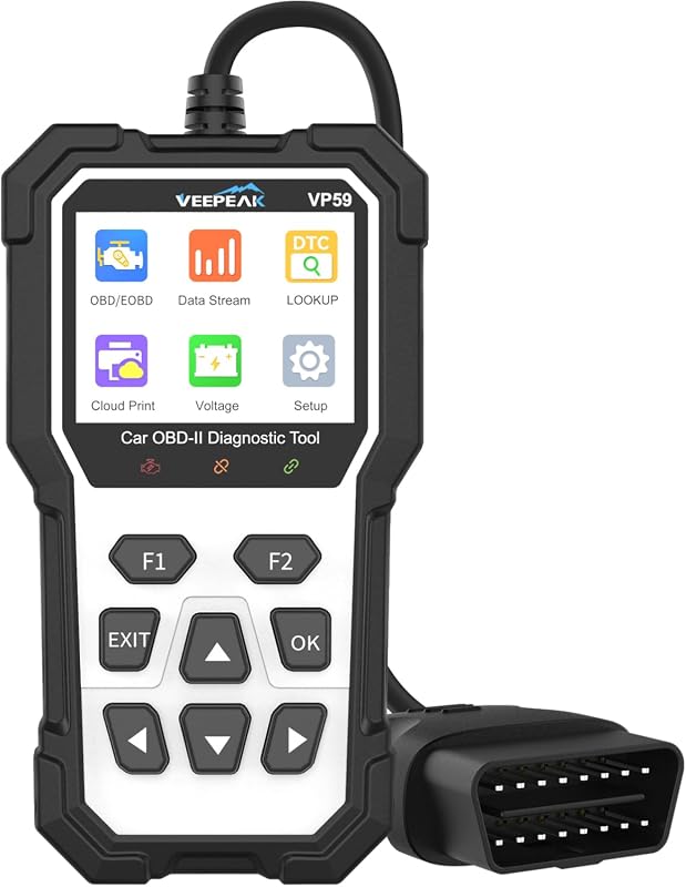 Veepeak OBD2 scanner diagnostic tool with color display for reading and clearing engine codes