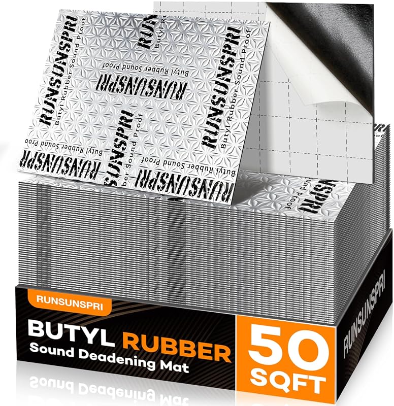 RUNSUNSPRI 50 square foot car sound deadening mat roll for noise and vibration damping