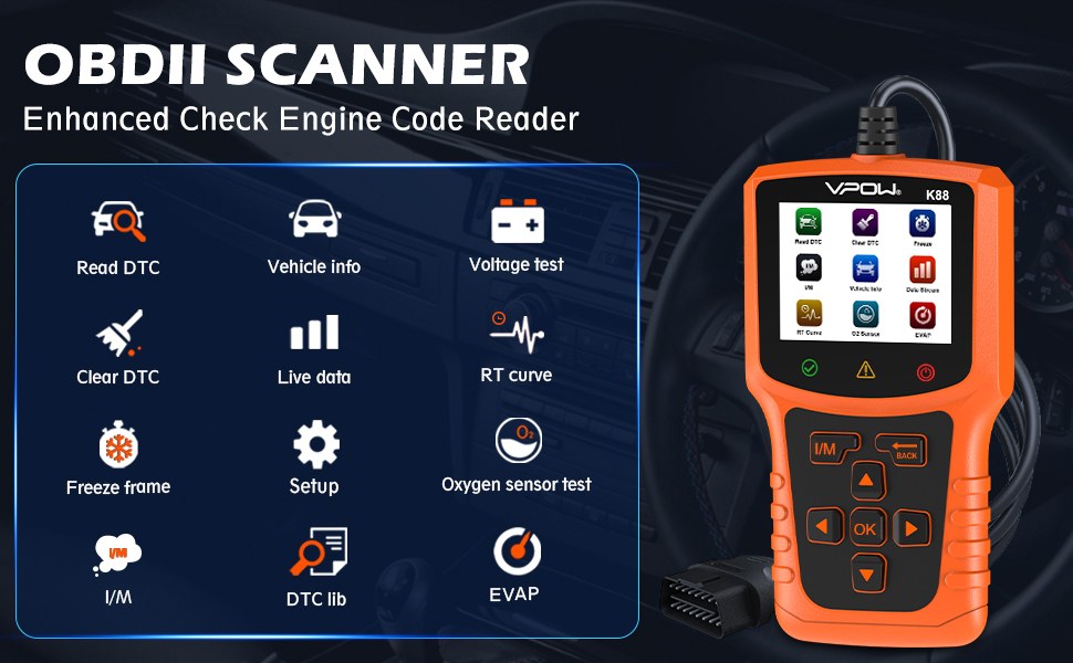 Driver viewing an OBD2 scanner showing a pending trouble code on a car dashboard