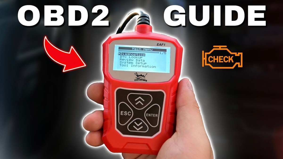 OBD2 scanner screen showing a pending trouble code while connected to a car diagnostic port