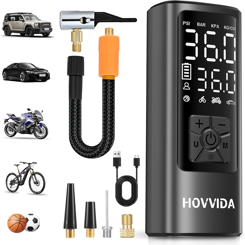 Portable electric bike pump air compressor with 150 PSI