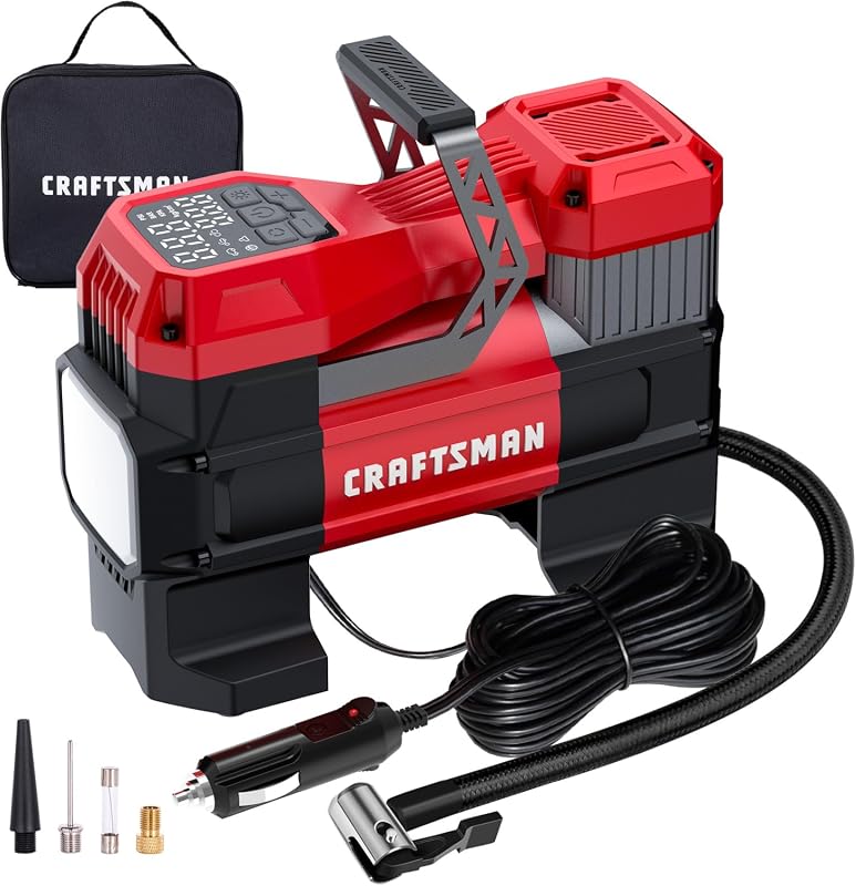 CRAFTSMAN portable 12V tire inflator with digital gauge