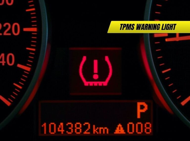 Driver's side door-jamb placard showing recommended tire pressure for front and rear tires